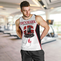 Personalized Denmark Viking Heritage Men Tank Top Nordic Nyhavn Cityscape With Grunge Flag And Longship Art