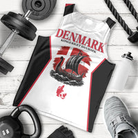 Personalized Denmark Viking Heritage Men Tank Top Nordic Nyhavn Cityscape With Grunge Flag And Longship Art