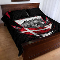 Personalized Denmark Viking Heritage Quilt Bed Set Nordic Nyhavn Cityscape With Grunge Flag And Longship Art
