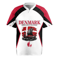 Personalized Denmark Viking Heritage Rugby Jersey Nordic Nyhavn Cityscape With Grunge Flag And Longship Art