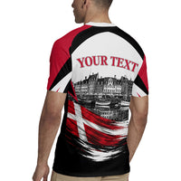 Personalized Denmark Viking Heritage Rugby Jersey Nordic Nyhavn Cityscape With Grunge Flag And Longship Art