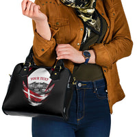 Personalized Denmark Viking Heritage Shoulder Handbag Nordic Nyhavn Cityscape With Grunge Flag And Longship Art