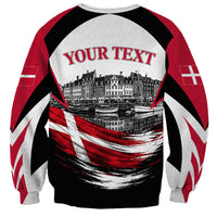 Personalized Denmark Viking Heritage Sweatshirt Nordic Nyhavn Cityscape With Grunge Flag And Longship Art