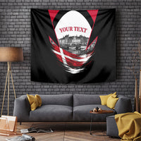 Personalized Denmark Viking Heritage Tapestry Nordic Nyhavn Cityscape With Grunge Flag And Longship Art