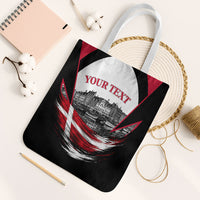 Personalized Denmark Viking Heritage Tote Bag Nordic Nyhavn Cityscape With Grunge Flag And Longship Art
