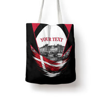 Personalized Denmark Viking Heritage Tote Bag Nordic Nyhavn Cityscape With Grunge Flag And Longship Art