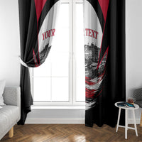 Personalized Denmark Viking Heritage Window Curtain Nordic Nyhavn Cityscape With Grunge Flag And Longship Art