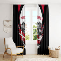 Personalized Denmark Viking Heritage Window Curtain Nordic Nyhavn Cityscape With Grunge Flag And Longship Art