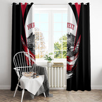 Personalized Denmark Viking Heritage Window Curtain Nordic Nyhavn Cityscape With Grunge Flag And Longship Art