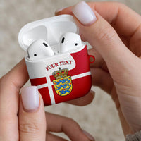 Personalized Denmark Coat Of Arms AirPods Case Danish Flag Heritage Graphic With Crown Symbolism