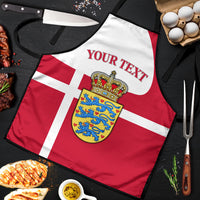 Personalized Denmark Coat Of Arms Apron Danish Flag Heritage Graphic With Crown Symbolism