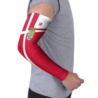 Personalized Denmark Coat Of Arms Arm Sleeves Danish Flag Heritage Graphic With Crown Symbolism