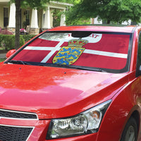 Personalized Denmark Coat Of Arms Auto Sun Shade Danish Flag Heritage Graphic With Crown Symbolism