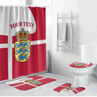 Personalized Denmark Coat Of Arms Bathroom Set Danish Flag Heritage Graphic With Crown Symbolism