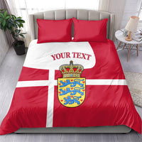 Personalized Denmark Coat Of Arms Bedding Set Danish Flag Heritage Graphic With Crown Symbolism