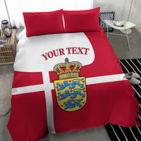 Personalized Denmark Coat Of Arms Bedding Set Danish Flag Heritage Graphic With Crown Symbolism