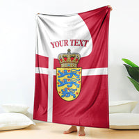 Personalized Denmark Coat Of Arms Blanket Danish Flag Heritage Graphic With Crown Symbolism