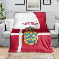Personalized Denmark Coat Of Arms Blanket Danish Flag Heritage Graphic With Crown Symbolism