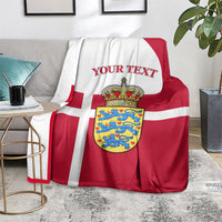 Personalized Denmark Coat Of Arms Blanket Danish Flag Heritage Graphic With Crown Symbolism