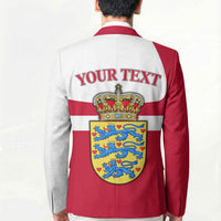 Personalized Denmark Coat Of Arms Blazer Danish Flag Heritage Graphic With Crown Symbolism