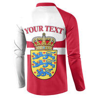 Personalized Denmark Coat Of Arms Button Sweatshirt Danish Flag Heritage Graphic With Crown Symbolism
