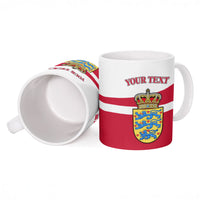 Personalized Denmark Coat Of Arms Ceramic Mug Danish Flag Heritage Graphic With Crown Symbolism