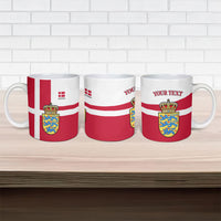 Personalized Denmark Coat Of Arms Ceramic Mug Danish Flag Heritage Graphic With Crown Symbolism