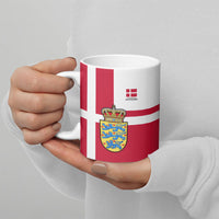 Personalized Denmark Coat Of Arms Ceramic Mug Danish Flag Heritage Graphic With Crown Symbolism