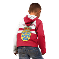 Personalized Denmark Coat Of Arms Kid Hoodie Danish Flag Heritage Graphic With Crown Symbolism