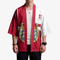Personalized Denmark Coat Of Arms Kimono Danish Flag Heritage Graphic With Crown Symbolism