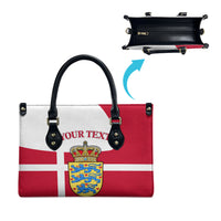 Personalized Denmark Coat Of Arms Leather Bag Danish Flag Heritage Graphic With Crown Symbolism