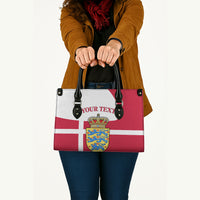Personalized Denmark Coat Of Arms Leather Bag Danish Flag Heritage Graphic With Crown Symbolism