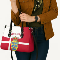 Personalized Denmark Coat Of Arms Leather Bag Danish Flag Heritage Graphic With Crown Symbolism