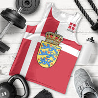 Personalized Denmark Coat Of Arms Men Tank Top Danish Flag Heritage Graphic With Crown Symbolism