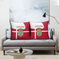 Personalized Denmark Coat Of Arms Pillow Cover Danish Flag Heritage Graphic With Crown Symbolism