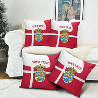 Personalized Denmark Coat Of Arms Pillow Cover Danish Flag Heritage Graphic With Crown Symbolism