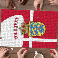 Personalized Denmark Coat Of Arms Puzzle Danish Flag Heritage Graphic With Crown Symbolism