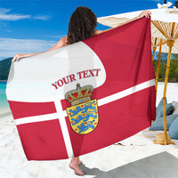 Personalized Denmark Coat Of Arms Sarong Danish Flag Heritage Graphic With Crown Symbolism