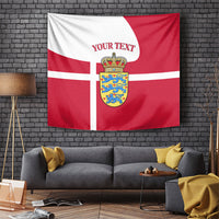 Personalized Denmark Coat Of Arms Tapestry Danish Flag Heritage Graphic With Crown Symbolism