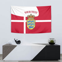 Personalized Denmark Coat Of Arms Tapestry Danish Flag Heritage Graphic With Crown Symbolism