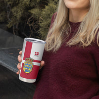 Personalized Denmark Coat Of Arms Tumbler Cup Danish Flag Heritage Graphic With Crown Symbolism