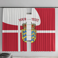 Personalized Denmark Coat Of Arms Window Curtain Danish Flag Heritage Graphic With Crown Symbolism