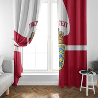 Personalized Denmark Coat Of Arms Window Curtain Danish Flag Heritage Graphic With Crown Symbolism