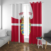 Personalized Denmark Coat Of Arms Window Curtain Danish Flag Heritage Graphic With Crown Symbolism