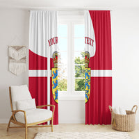 Personalized Denmark Coat Of Arms Window Curtain Danish Flag Heritage Graphic With Crown Symbolism