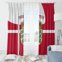 Personalized Denmark Coat Of Arms Window Curtain Danish Flag Heritage Graphic With Crown Symbolism