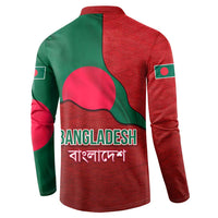 Bangladesh Button Sweatshirt with National Flag Design and Bengali Script