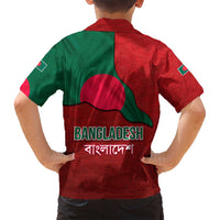 Bangladesh Family Matching Tank Maxi Dress and Hawaiian Shirt with National Flag Design and Bengali Script