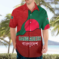 Bangladesh Hawaiian Shirt with National Flag Design and Bengali Script