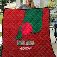 Bangladesh Quilt with National Flag Design and Bengali Script